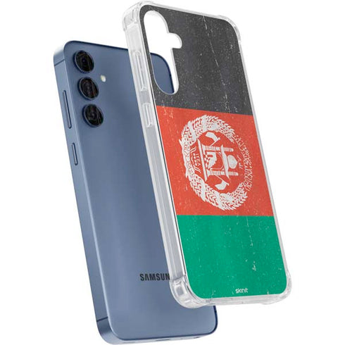 Afghanistan Flag Distressed Galaxy S24 Clear Case